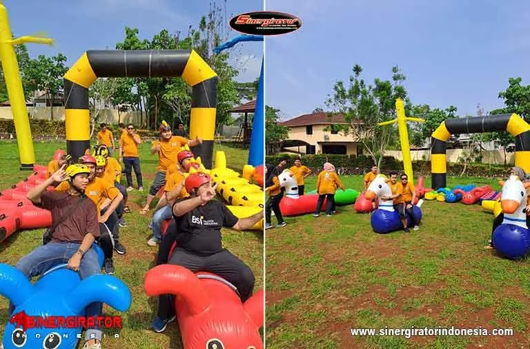 Suasana outbound di alam terbuka